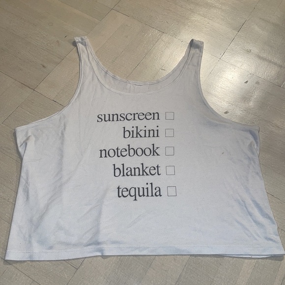 WILDFOX Weekend Trip Indiana Checklist Tank in White with Black Text - Picture 6 of 10